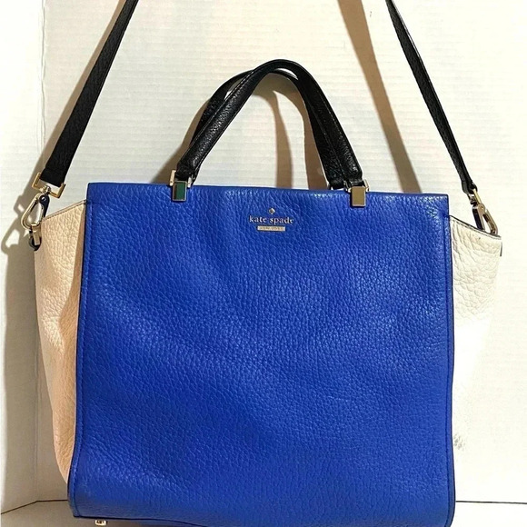 Kate spade blue white pebbled leather satchel handbag - Picture 15 of 15